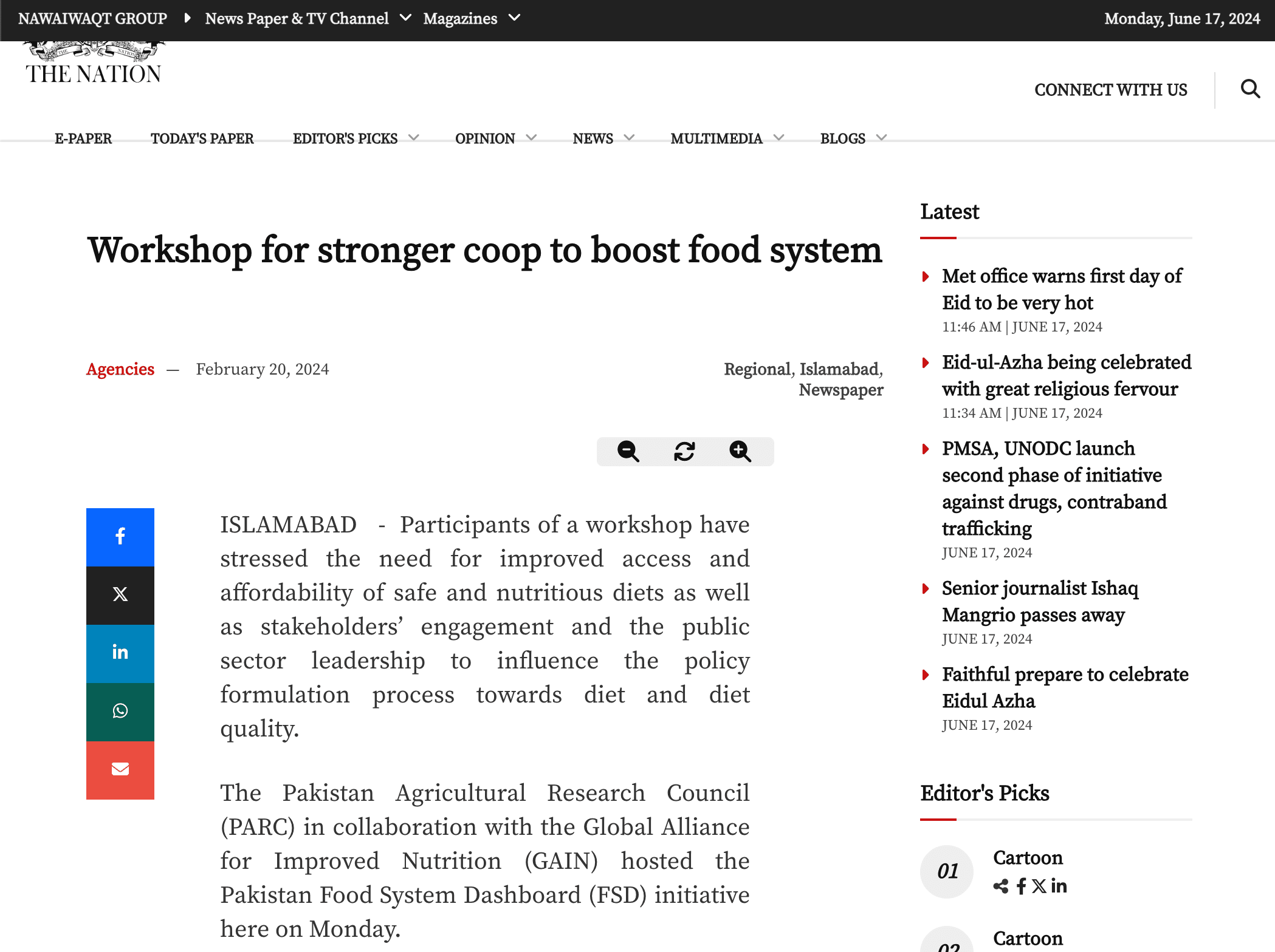 Workshop for stronger coop to boost food system